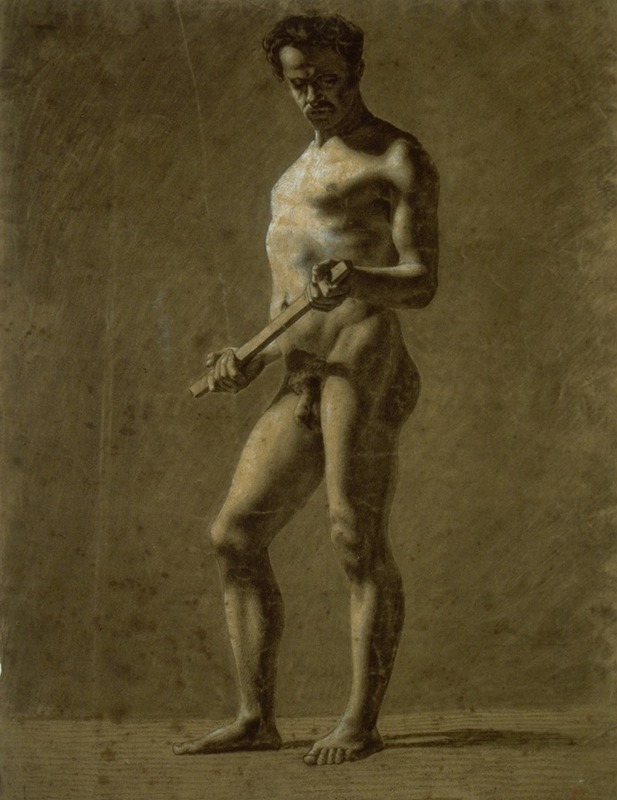 Standing Academic Male Nude by Эжен Делакруа, 1816 — digital art print download