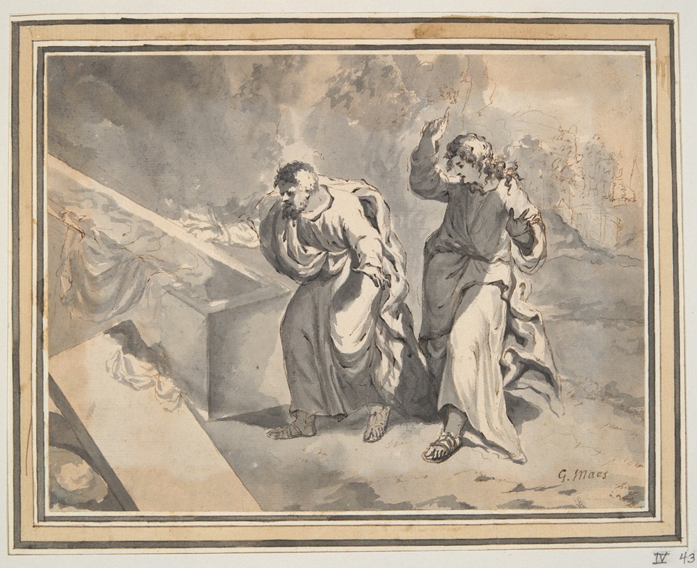 St. Peter and St. John Finding Christ’s Tomb Empty by Godfried Maes — digital art print download