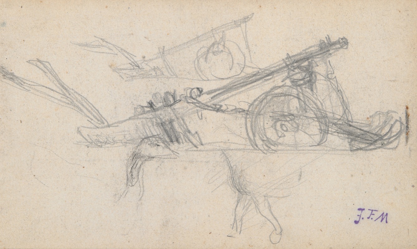 Wheeled Plow and Other Studies by Жан-Франсуа Миле — digital art print download