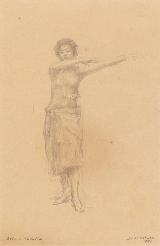 Taupo Dancing the Standing Siva, Samoa — John La Farge