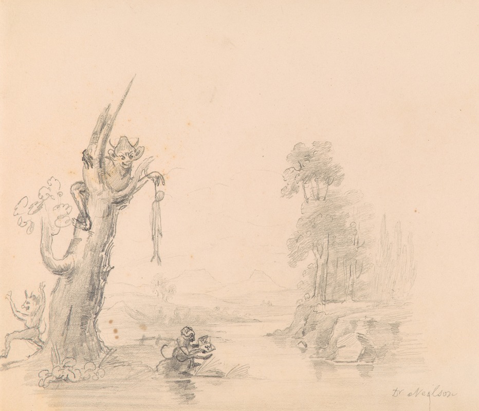 The Devil’s Pulpit, for an engraving in The Talisman by John Neilson Jr., 1829 — digital art print download