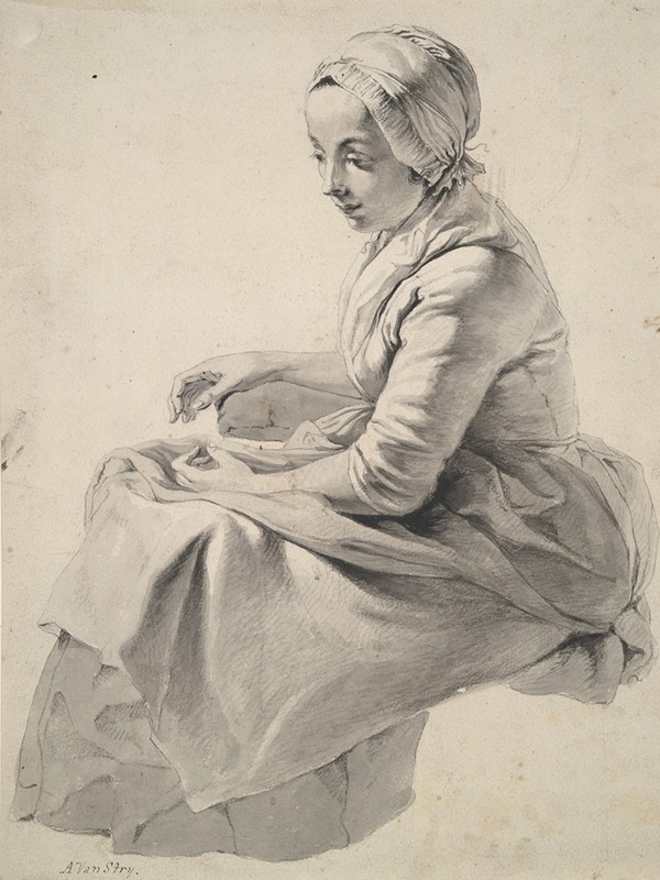Seated Woman by Абрахам Ван Стрий — digital art print download