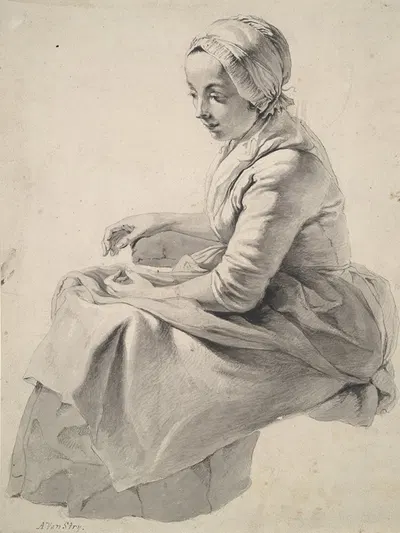 Seated Woman by Абрахам Ван Стрий — digital art print download
