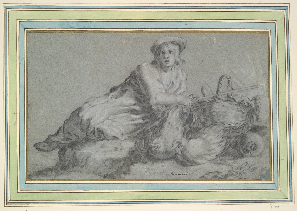 Boy with Two Hens and a Basket by After Abraham Bloemaert — digital art print download