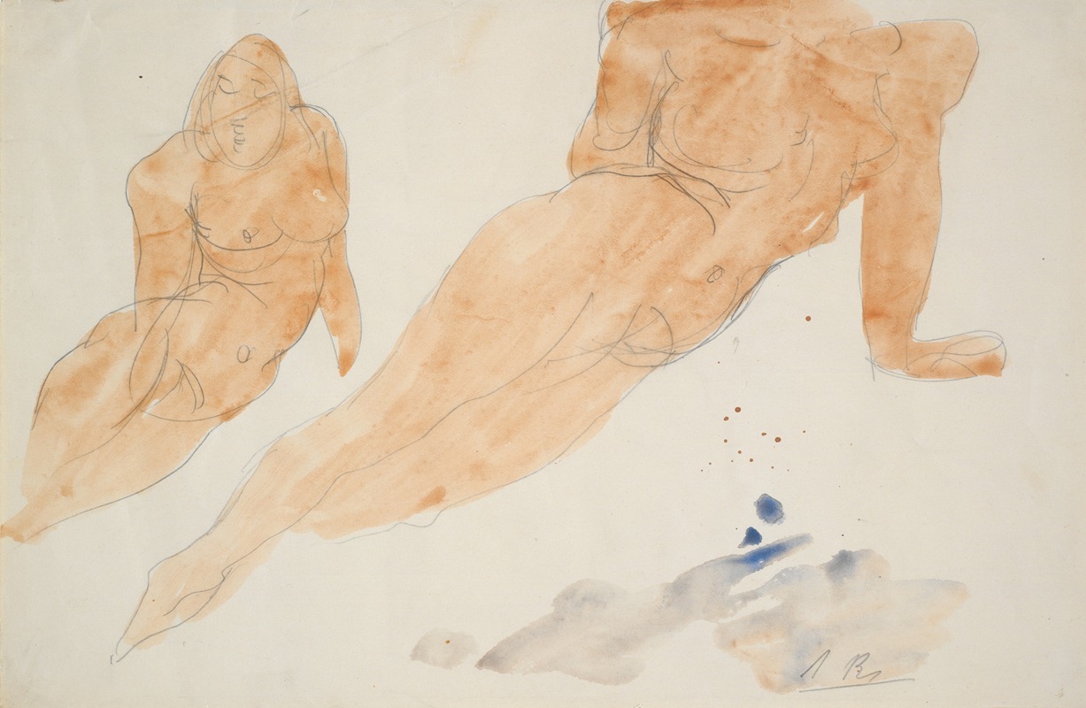 Two Reclining Nudes by Огюст Роден — digital art print download
