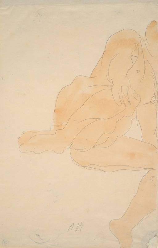 Nude Sitting, Knee Raised by Огюст Роден — digital art print download