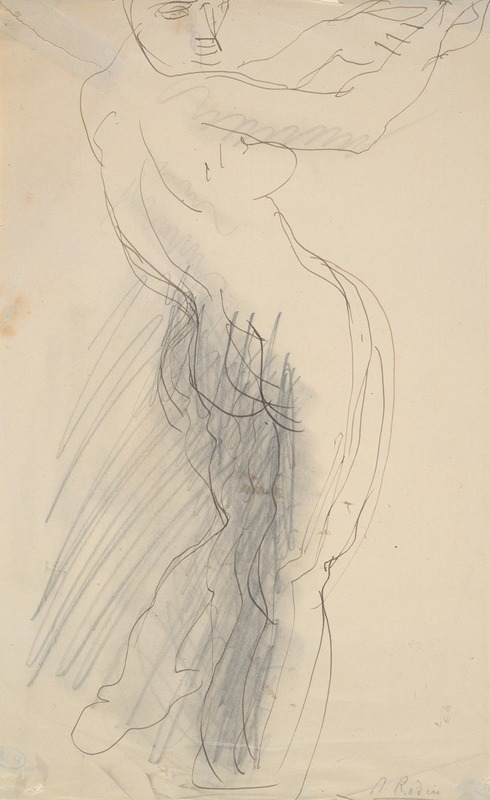 Standing Female Nude, Arms Raised — Auguste Rodin