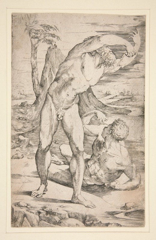 Two Nude Men in a Landscape by Доменико Беккафуми — digital art print download