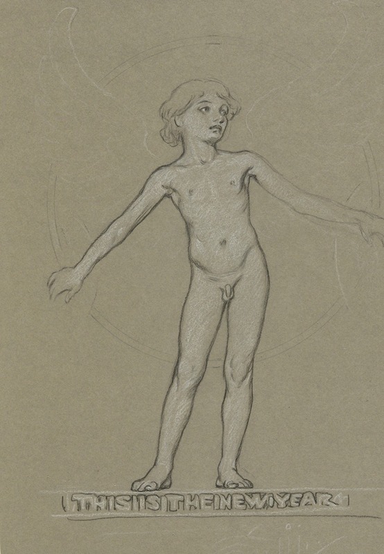 Study for Winged Youth (The New Year) by Элиху Веддер — digital art print download
