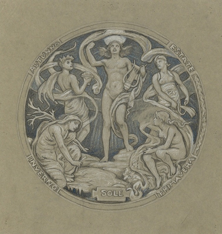 Apollo and Attendants by Elihu Vedder — digital art print download