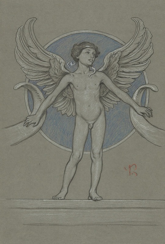 Boy with Wings + Cornucopia by Элиху Веддер — digital art print download