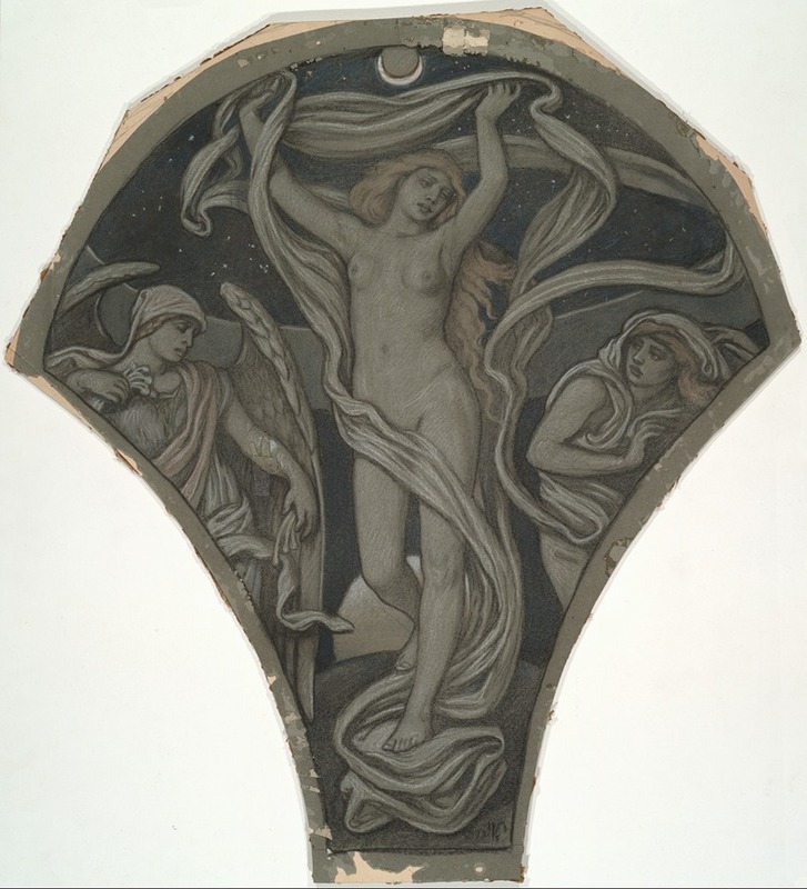 Cartoon for Luna by Elihu Vedder, 1893 — digital art print download