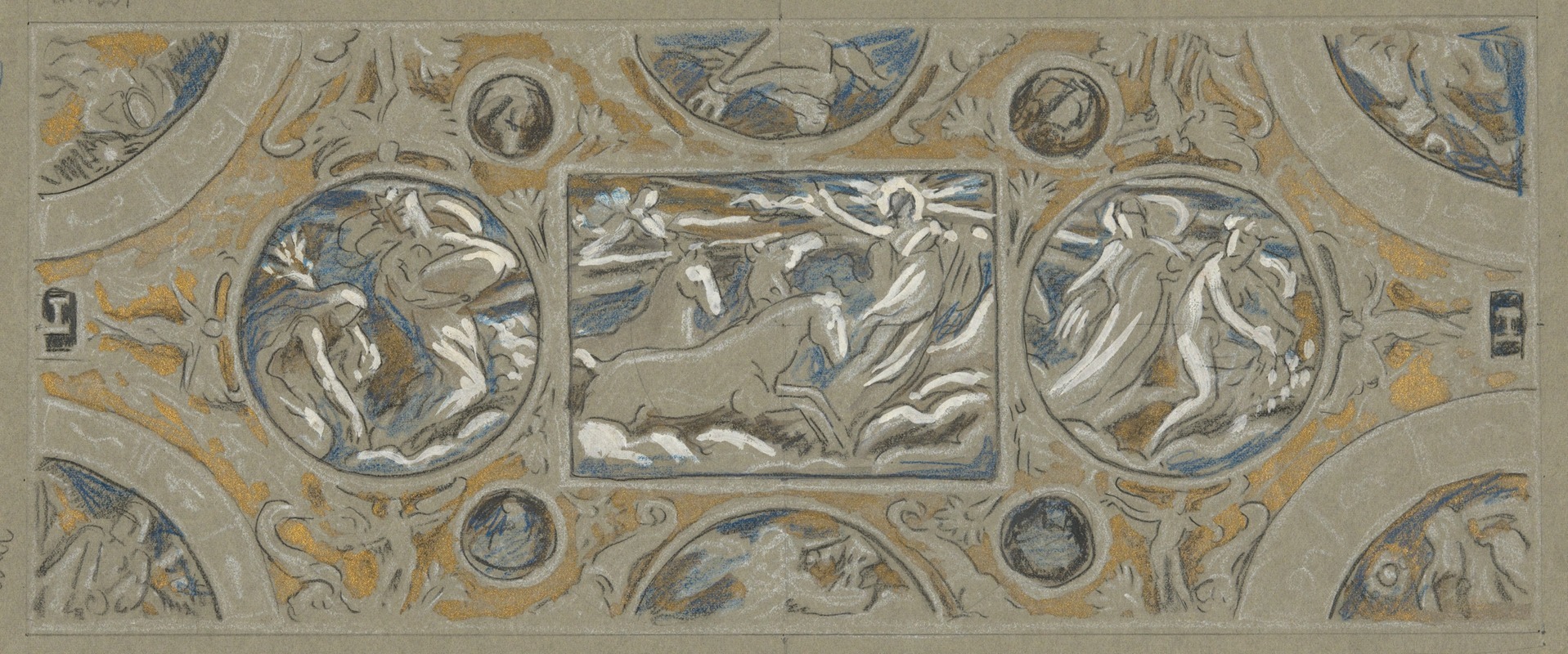 Preliminary Study for Huntington House Ceiling by Элиху Веддер — digital art print download