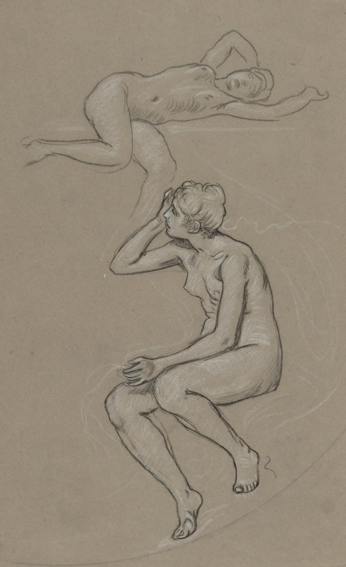 Studies for Figure of Spring by Элиху Веддер — digital art print download