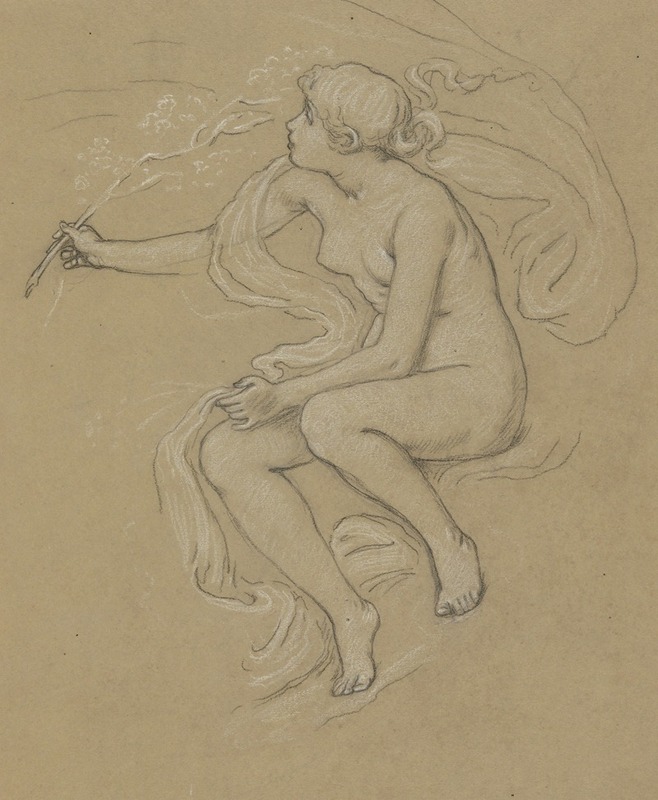 Study for Figure of Spring by Элиху Веддер — digital art print download