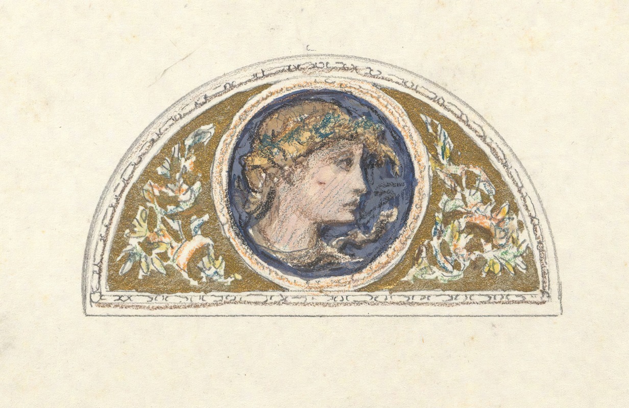 Study for Lunette with Female Head by Элиху Веддер — digital art print download