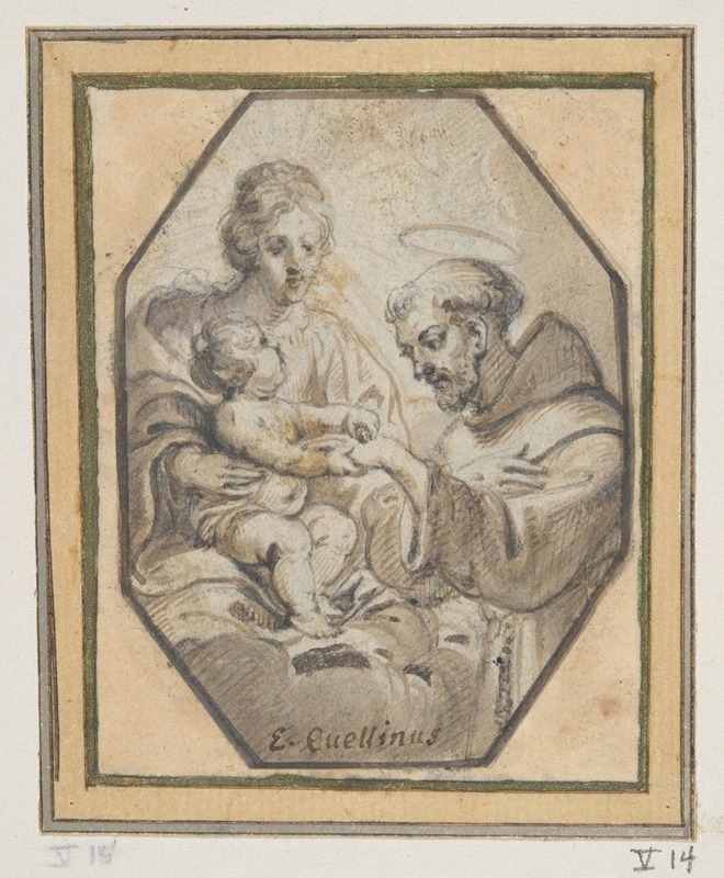 Madonna and St. Francis by Эразм Квеллинас младший — digital art print download