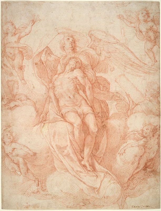 The Dead Christ Supported by Angels by Federico Zuccaro — digital art print download