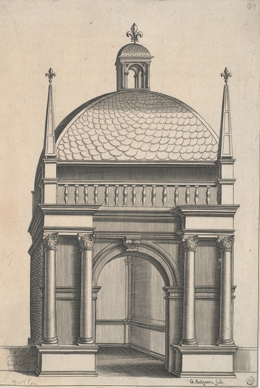 Architectural Design for an Arch and Dome by G. Autguers — digital art print download