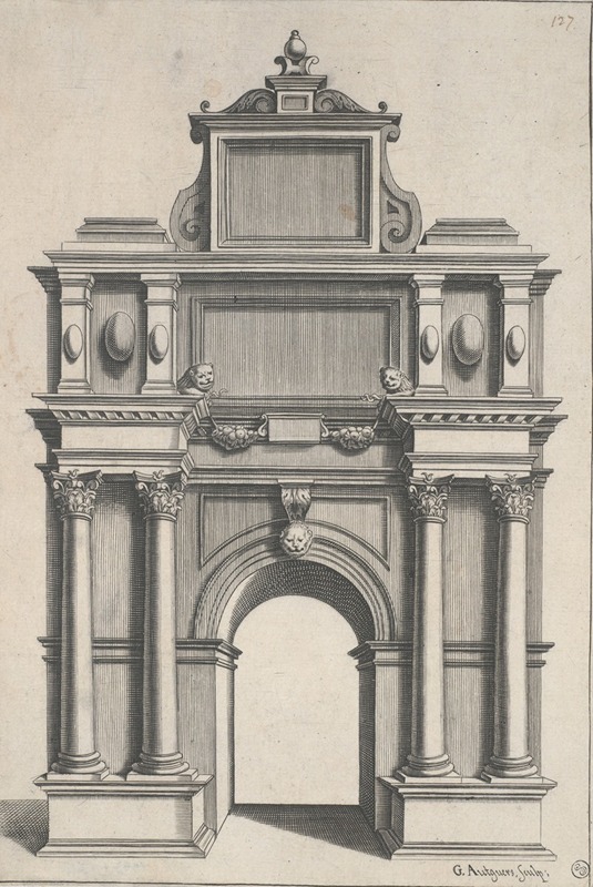 Design for an Arch with Corinthian Columns by G. Autguers — digital art print download