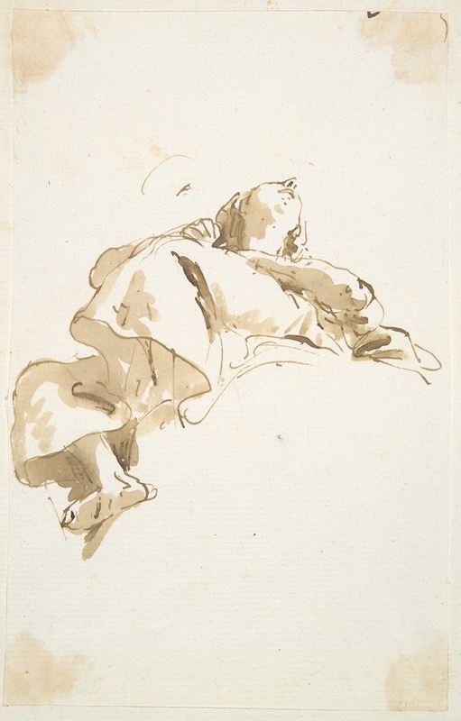Reclining female figure seen from below — Giovanni Battista Tiepolo