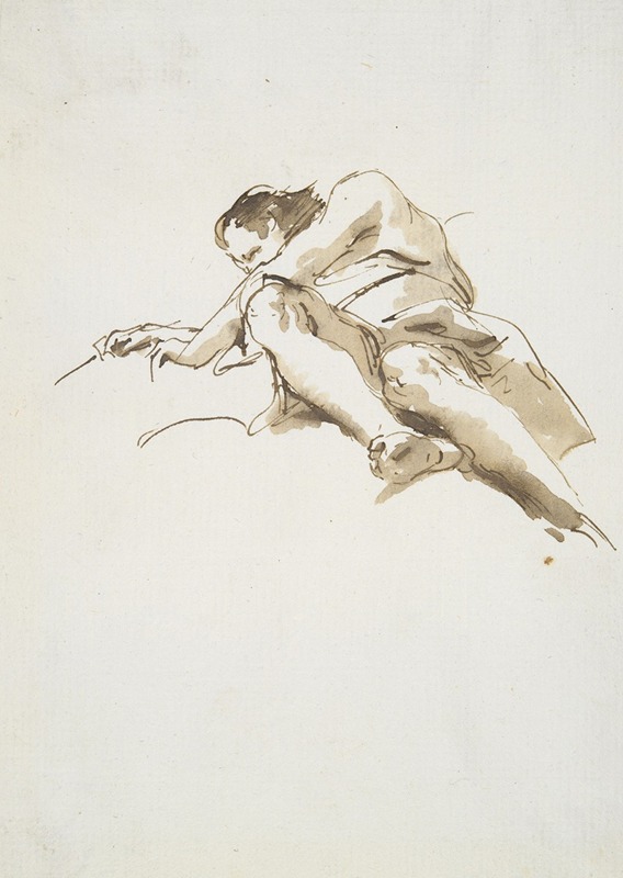 Reclining male figure seen from below — Giovanni Battista Tiepolo