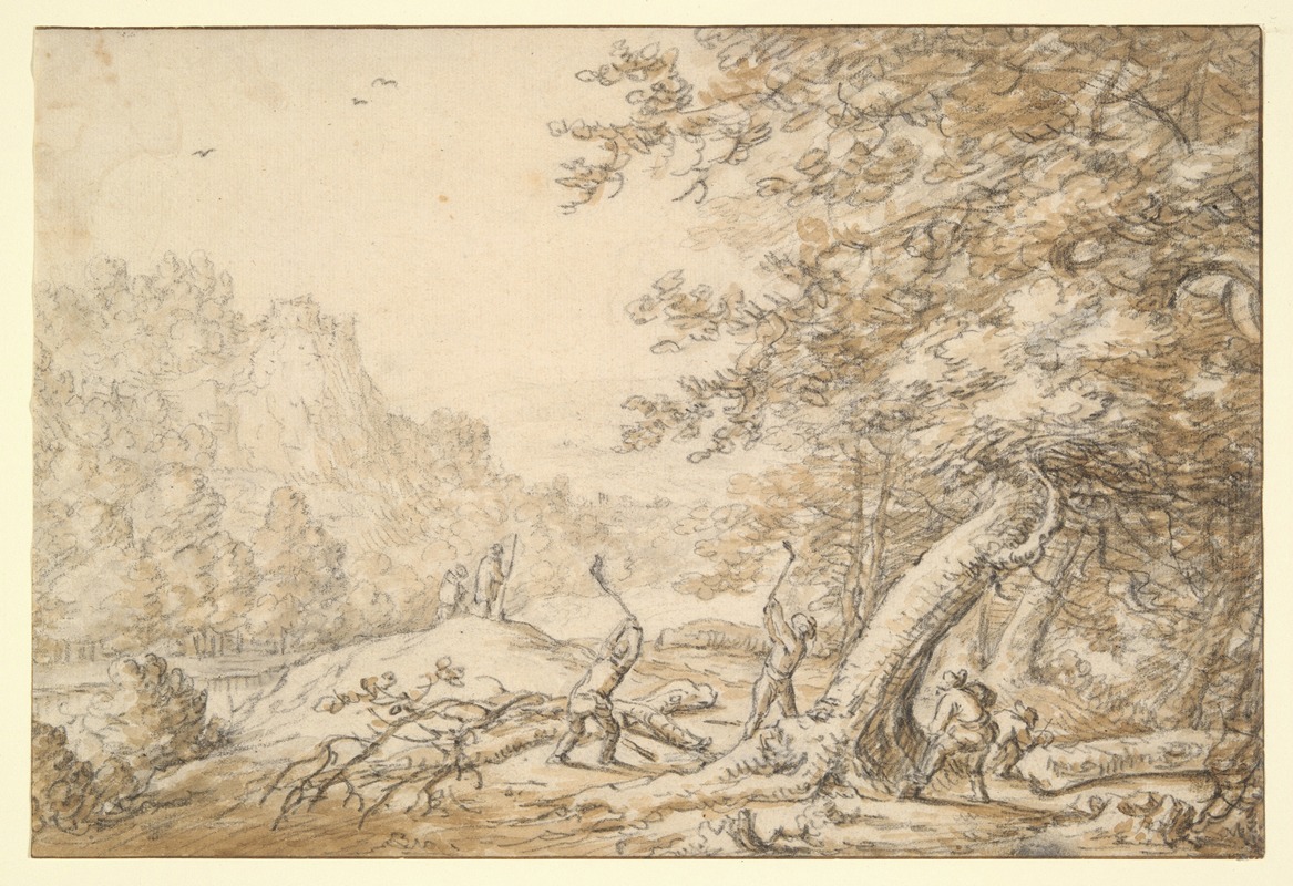 Landscape with Woodcutters by Херман Сафлевен — digital art print download