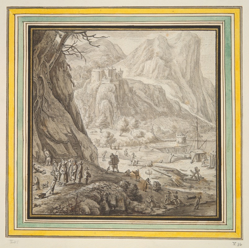 Valley Bordered by High Mountains by Херман Сафлевен — digital art print download
