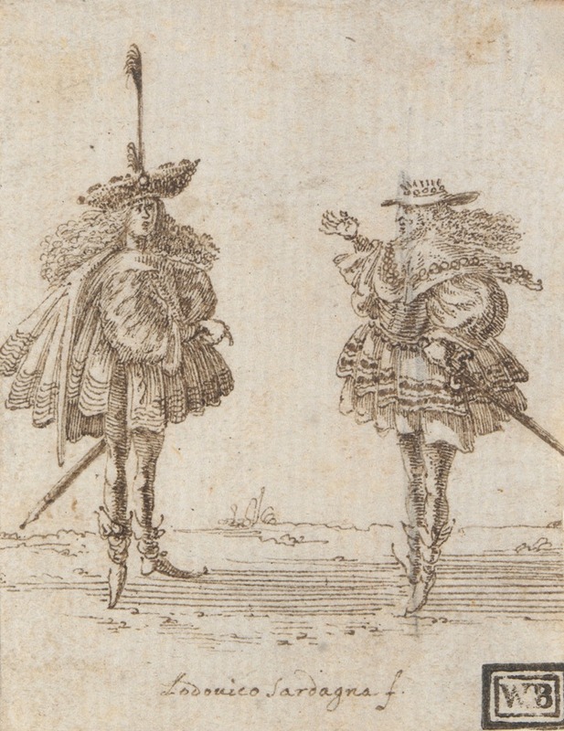 Two Courtiers by Ludovico Sardagna — digital art print download