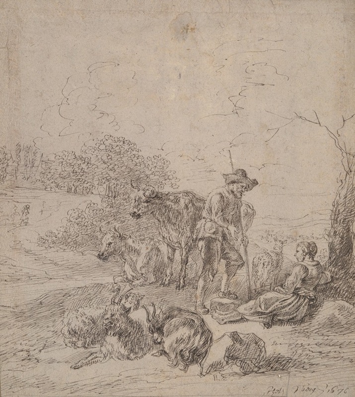 Pastoral Scene by Matthys van den Bergh, 1676 — digital art print download