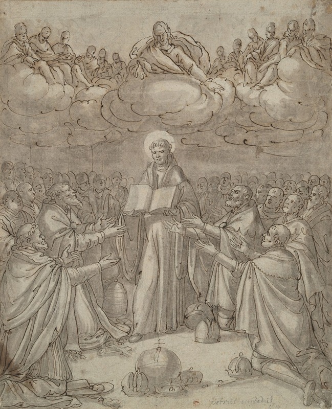A Saint Revered by Worldly and Ecclesiastical Dignitaries by Peter de Witte — digital art print download