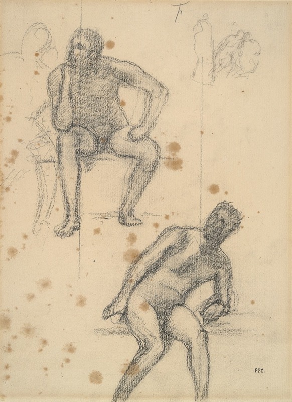 Sheet of Figure Studies by Пьер Пюви де Шаванн — digital art print download