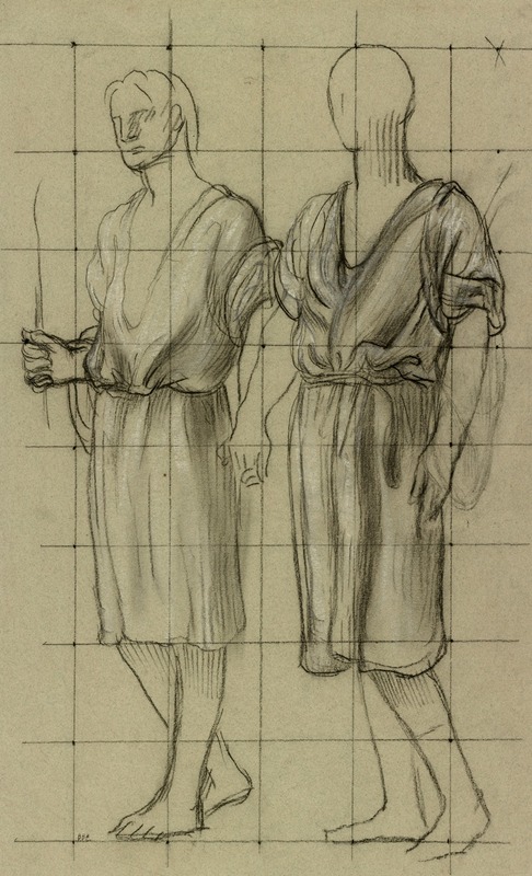 Study of Two Standing Figures by Пьер Пюви де Шаванн — digital art print download