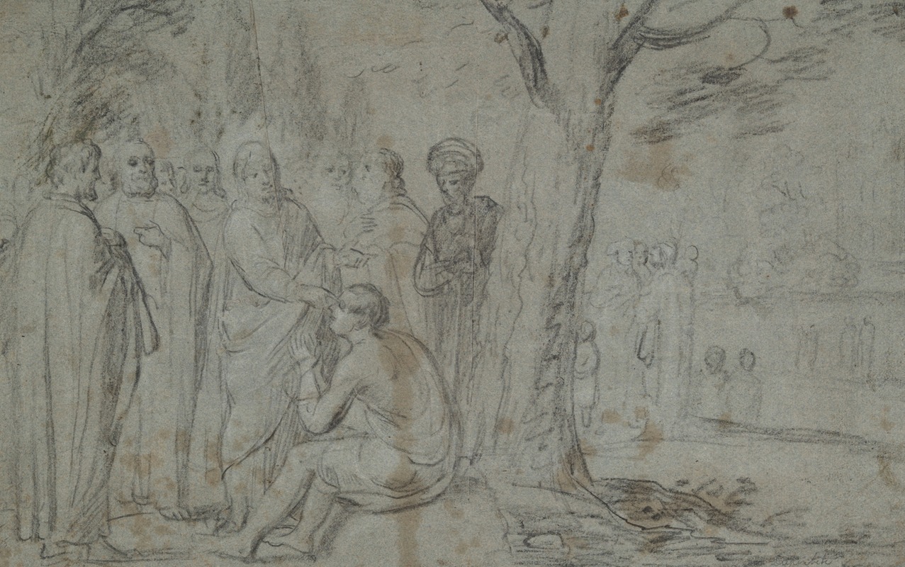 Christ Healing the Blind Man by Питер Франсз. де Греббер — digital art print download