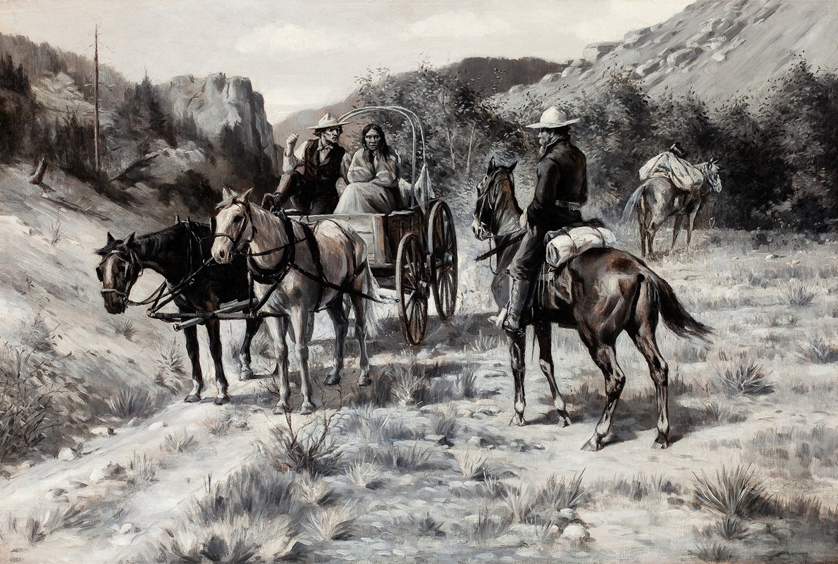 An Encounter on the Trail by Аноним, 1914 — digital art print download