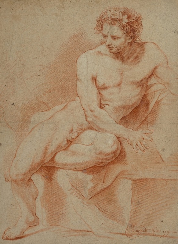 Male nude by Antoine Gaspard Truchet, 1791 — digital art print download