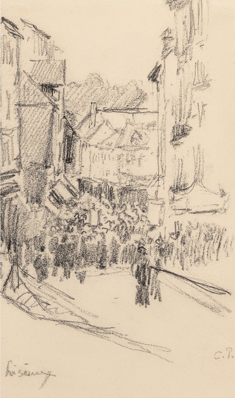 Scene de rue, Lisieux by Камиль Писсарро, 1901 — digital art print download