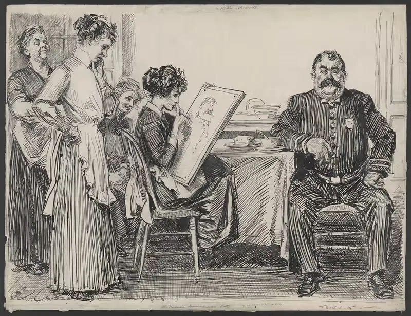 The reason dinner was late by Charles Dana Gibson, 1912 — digital art print download