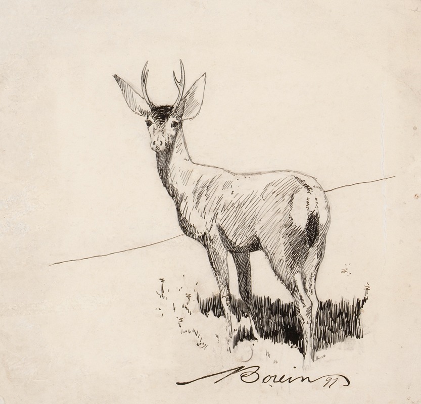 Standing Buck by Эдвард Борейн, 1897 — digital art print download