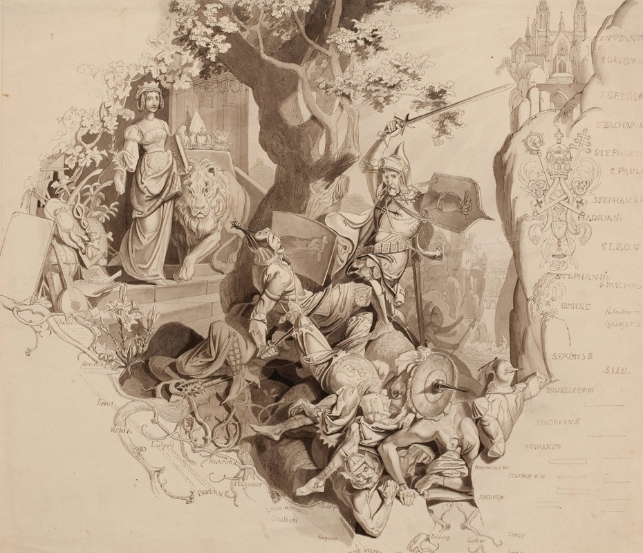 Heraldic Allegory or Study for Ludwig II Mausoleum — Ferdinand Fellner