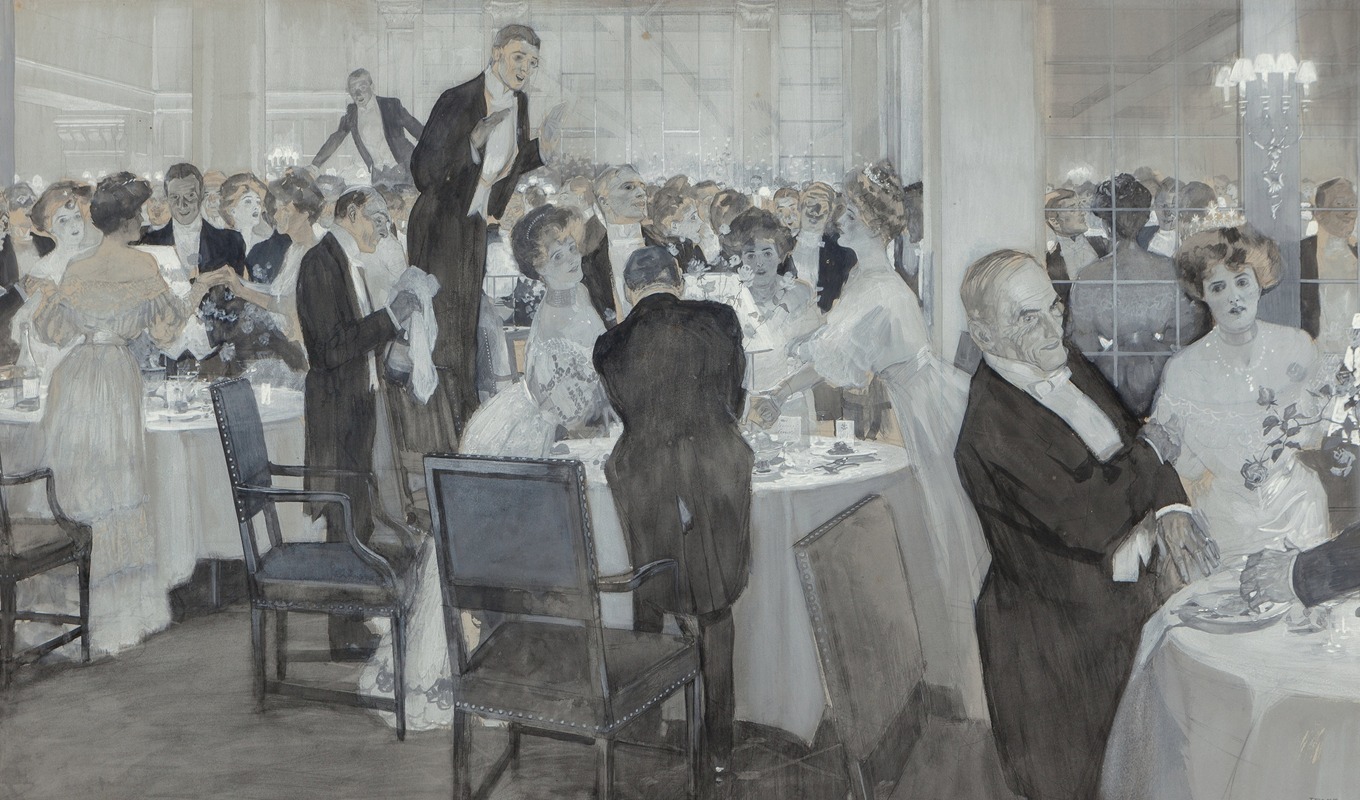 Restaurant Scene by Frank Craig, 1903 — digital art print download