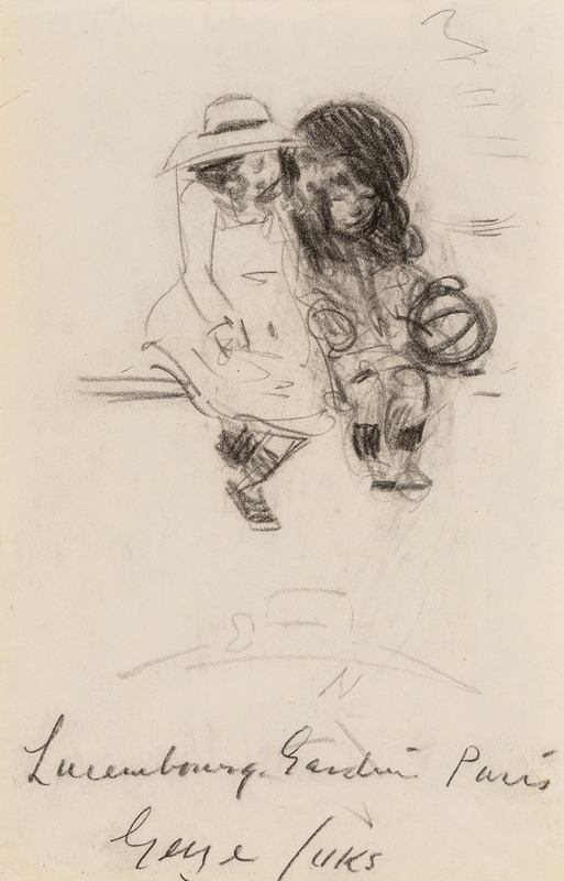 Two Girls with Ball by Джордж Лукс — digital art print download