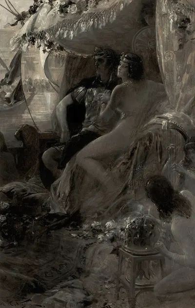 Antony and Cleopatra by André Castaigne, 1911 — digital art print download