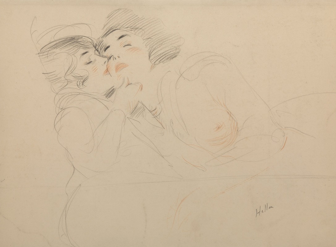 Two women by Поль Сезар Элью — digital art print download