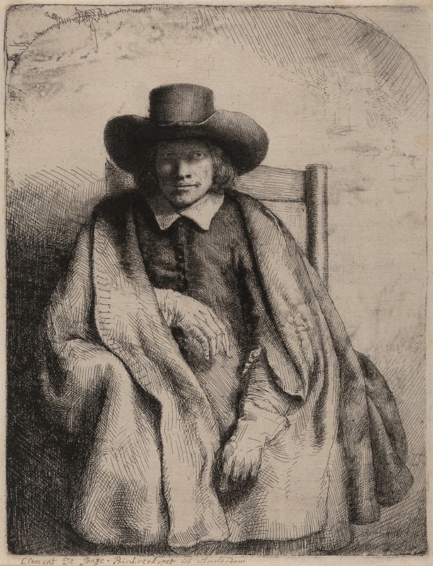 Clement de Jonghe, printseller by Рембрандт ван Рейн, 1651 — digital art print download