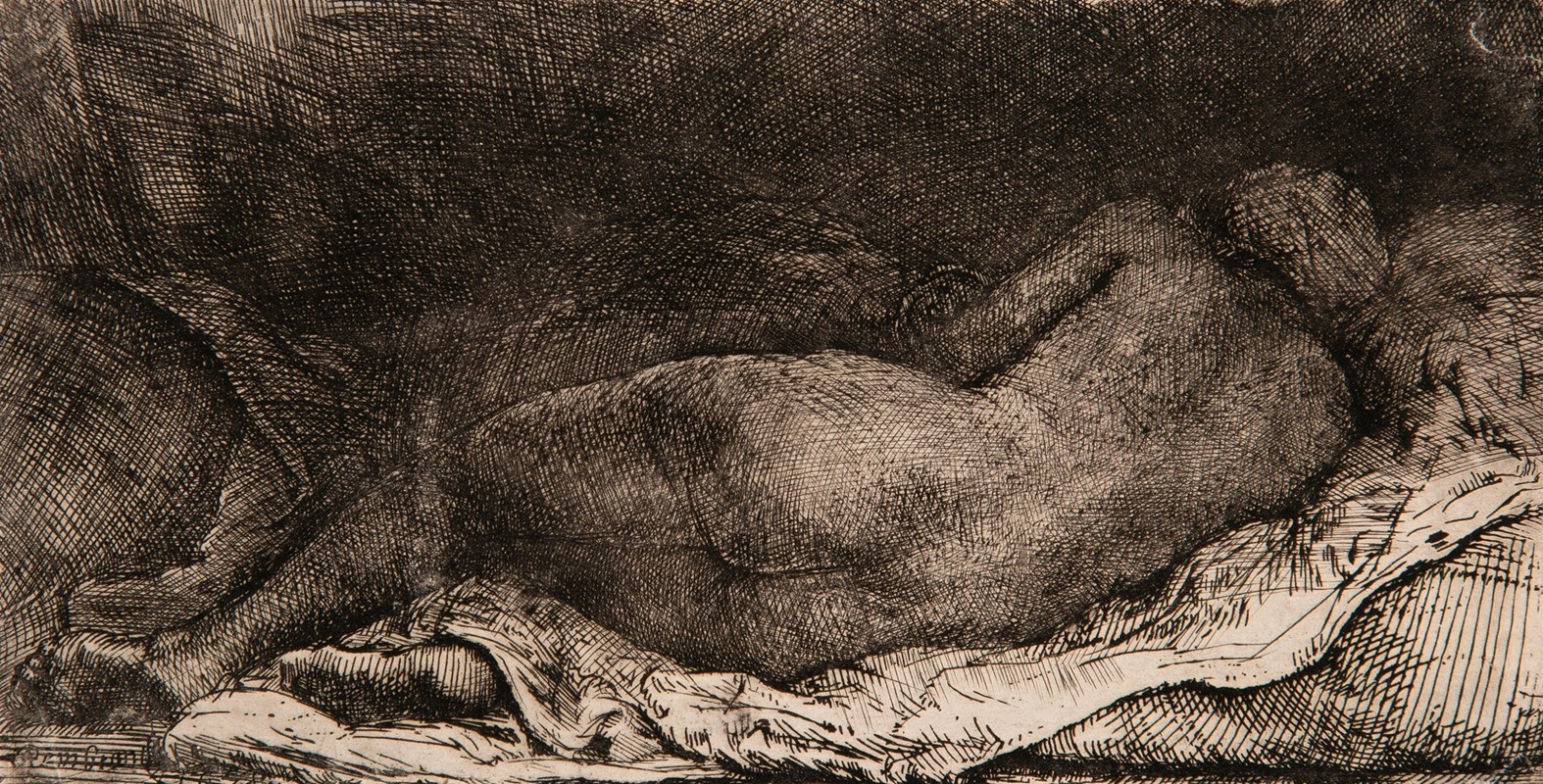 Reclining female nude — Рембрандт ван Рейн