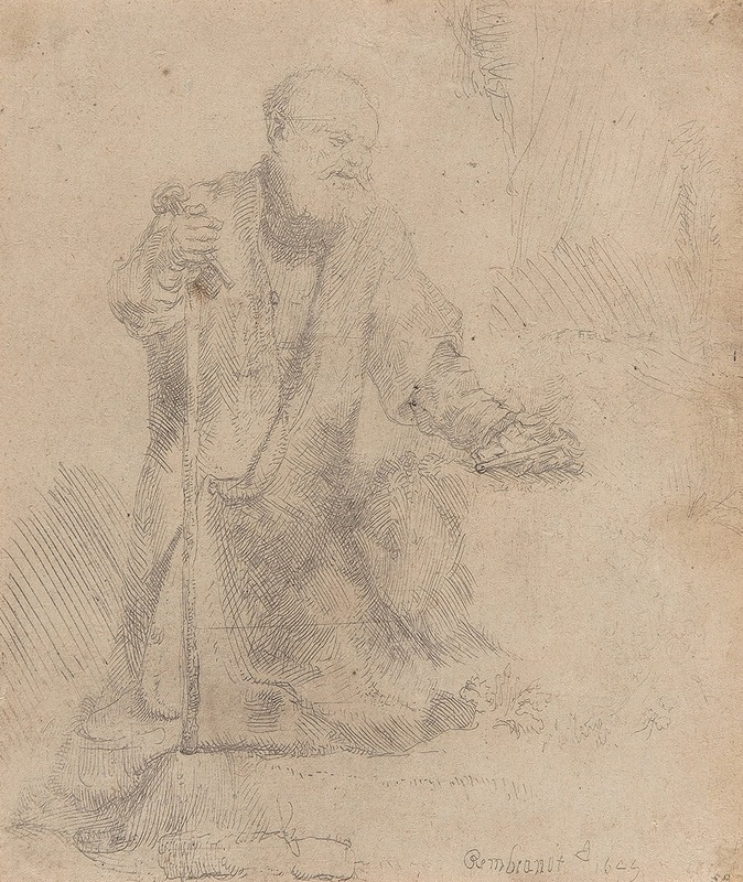 St. Peter in penitence by Rembrandt van Rijn, 1645 — digital art print download