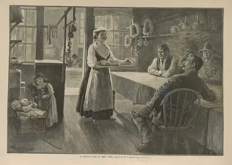 A Sicilian café in New York — William Allen Rogers