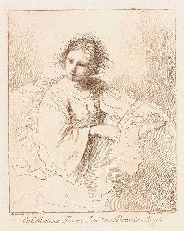 Woman Playing a Violin by Follower of Guercino — digital art print download