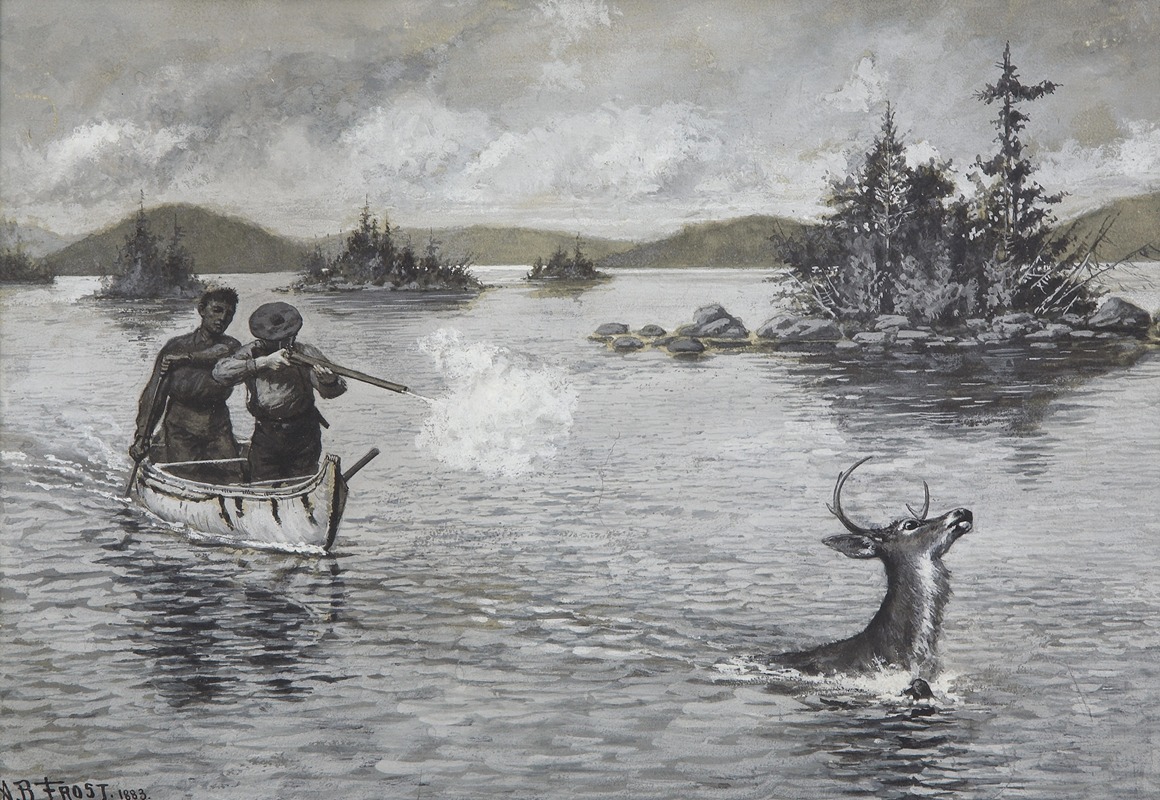 Watering the Deer by Артур Бурдетт Фрост, 1883 — digital art print download
